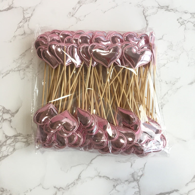 Mini Heart Star Cupcake Toppers Cake Topper