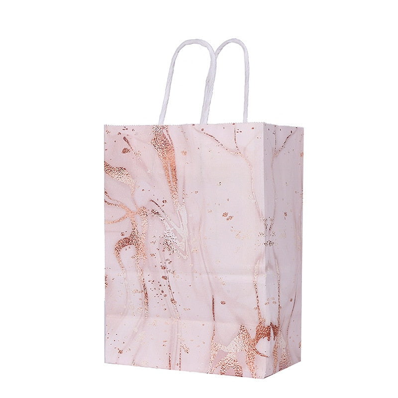 Marble Design Kraft Paper Gift Bag with Handle