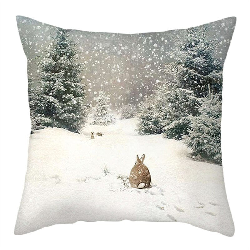 Rabbit Elk Christmas Pillowcase Merry Christmas Decor