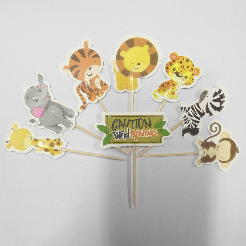 24pieces Safari Jungle Party Cupcake Toppers