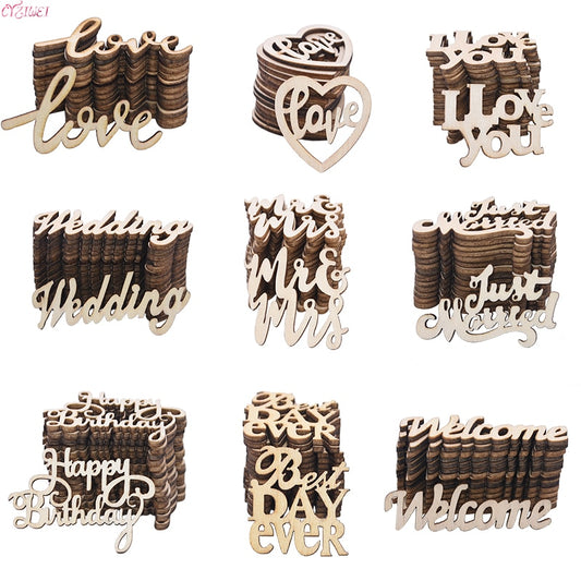 Wooden Letter Love Wedding Just Married