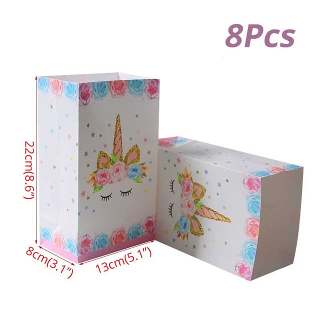 Unicorn Birthday Party Decors Disposable Tableware Kit