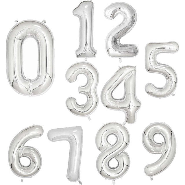 30 40inch Big Foil Birthday Balloons Helium Number Balloons Happy Birthday Party Decorations