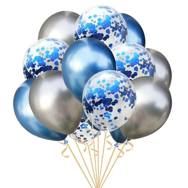 Agate Balloons with Confetti Baloon Metal  Latex Balloon Birthday Party Weddding Decoration Globos Graduation Decor