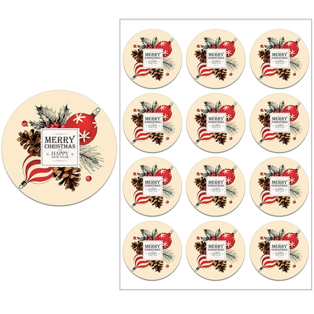 Merry Christmas Decor Stickers Santa Deer Packaging Multiple Seals Sticker Labels for Envelope New Year Party Xmas Decor Gifts