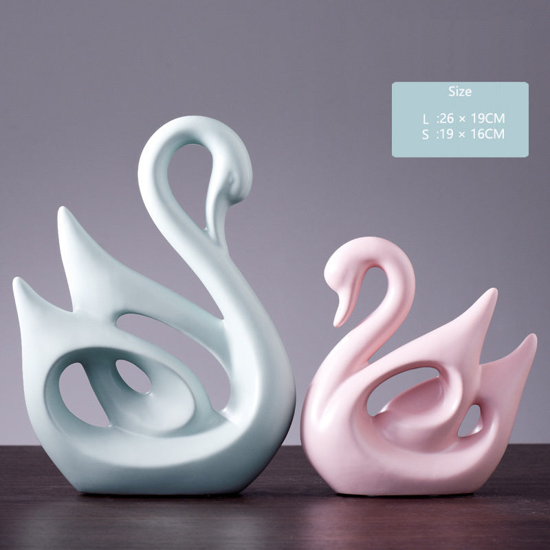 Candy Color Swan Ornaments Couple Family Wedding Gift