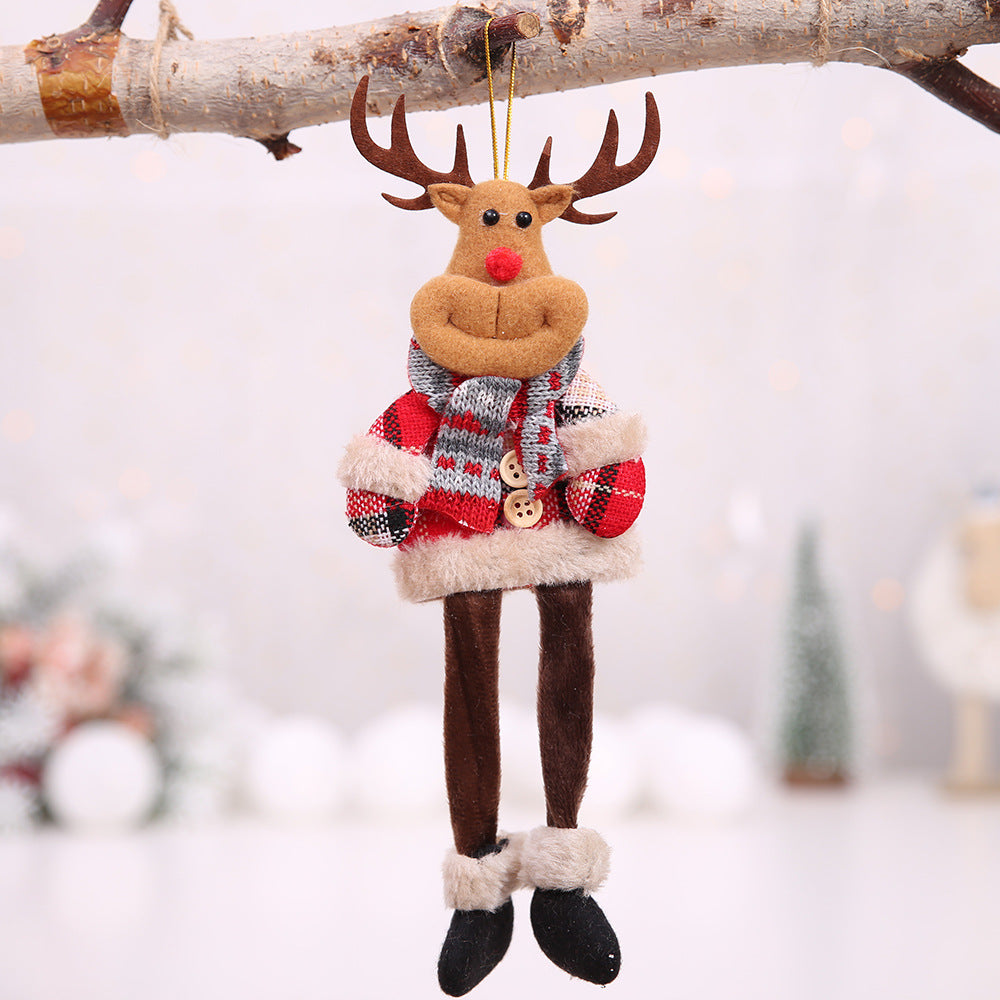 Christmas Tree Ornaments Doll Plaid Cloth Pendant