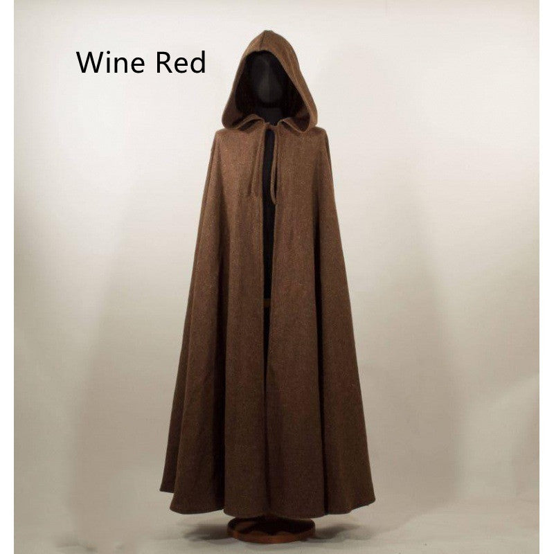 Women's Fashionable Halloween Medieval Tweed Cloak