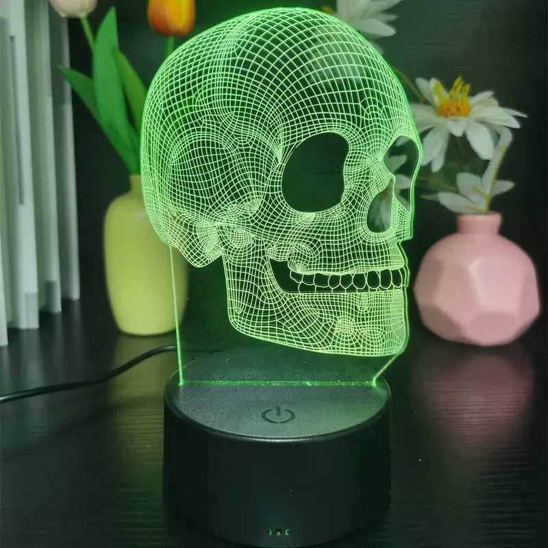 3D Small Night Lamp Halloween Skull Outdoor Light LED