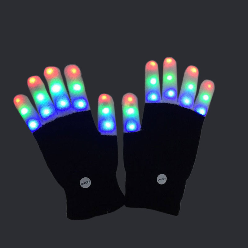 Warm Colorful Flashing Led Christmas Day Hot Sale Finger Gloves