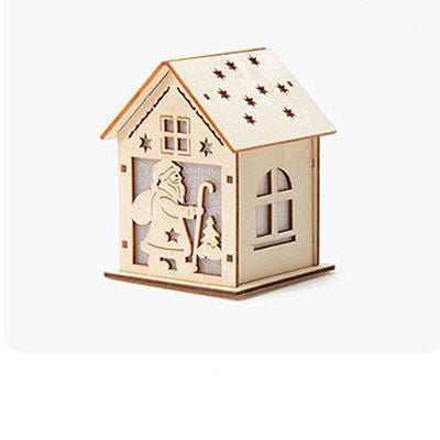 Christmas Decoration Wooden House Children's Handmade