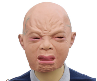 Crying Mask Funny S Y Angry Baby Face Latex Mask Headgear Halloween