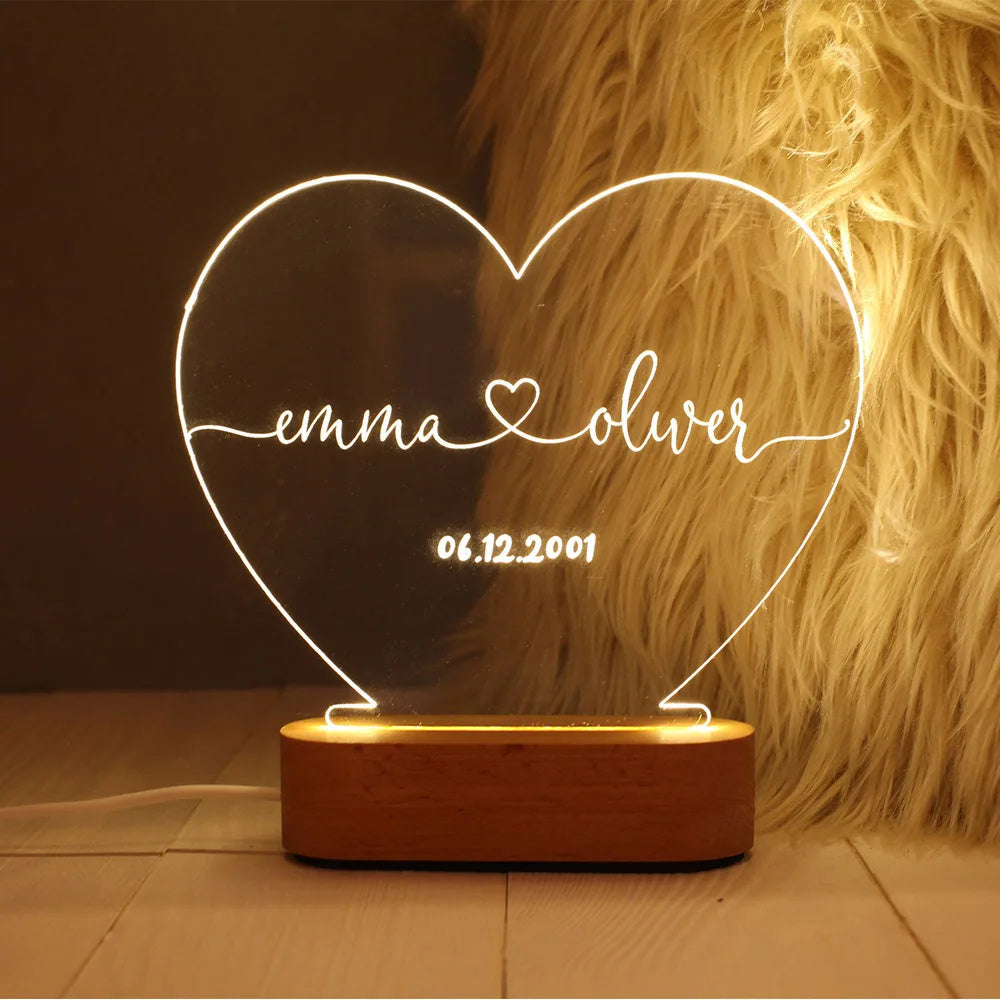 Night Light As Valentines Day Anniversary Romantic