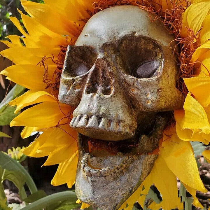 Skull Sunflower Halloween Decoration Atmosphere Garden