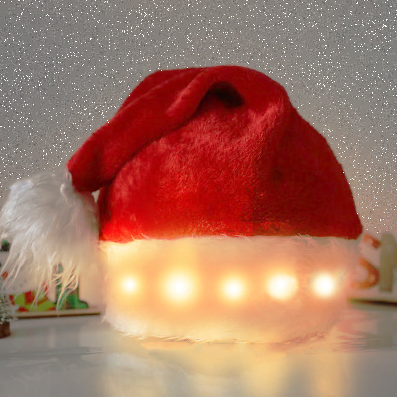 Christmas Hat LED Light Plush Christmas Decorations