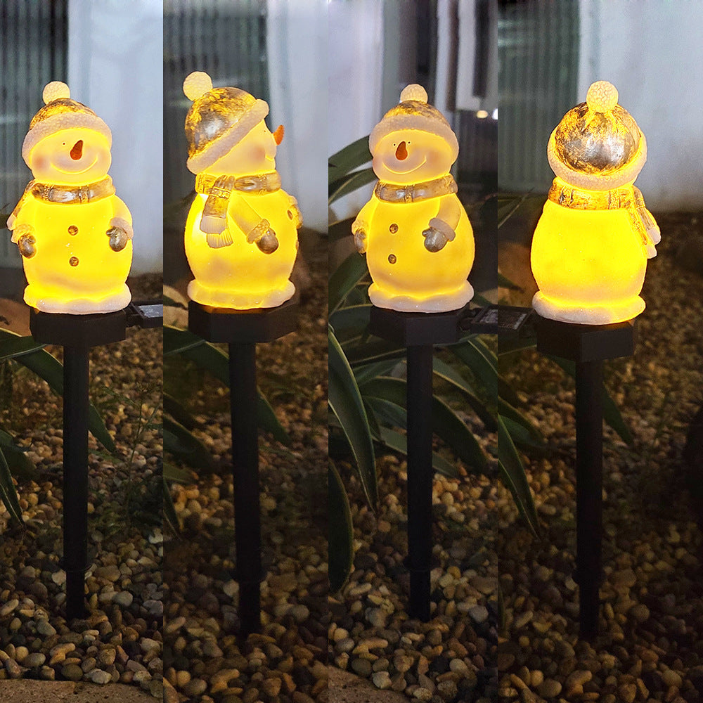 Outdoor LED Solar Snowman Light Landscape Lamp Decorations