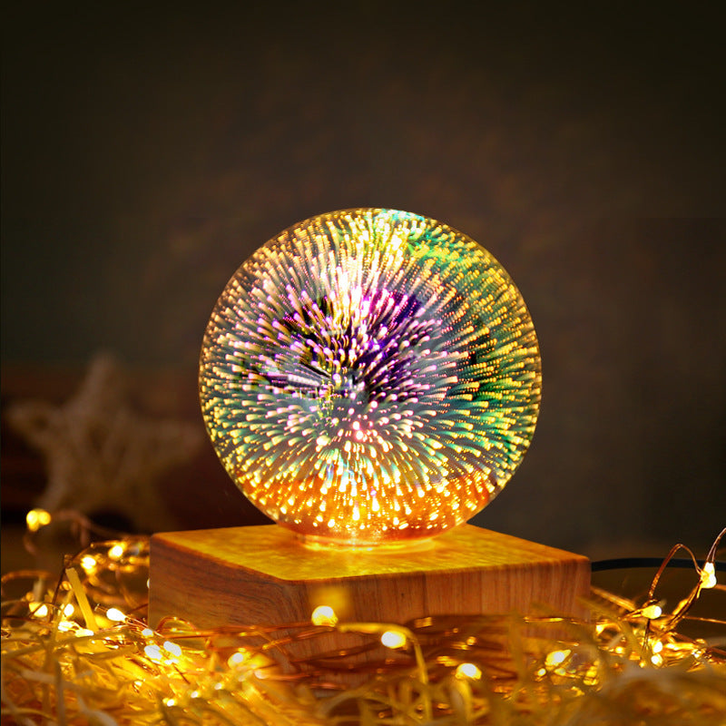 USB 3D Firework Crystals Ball Night Light  Plug In Romantic Star