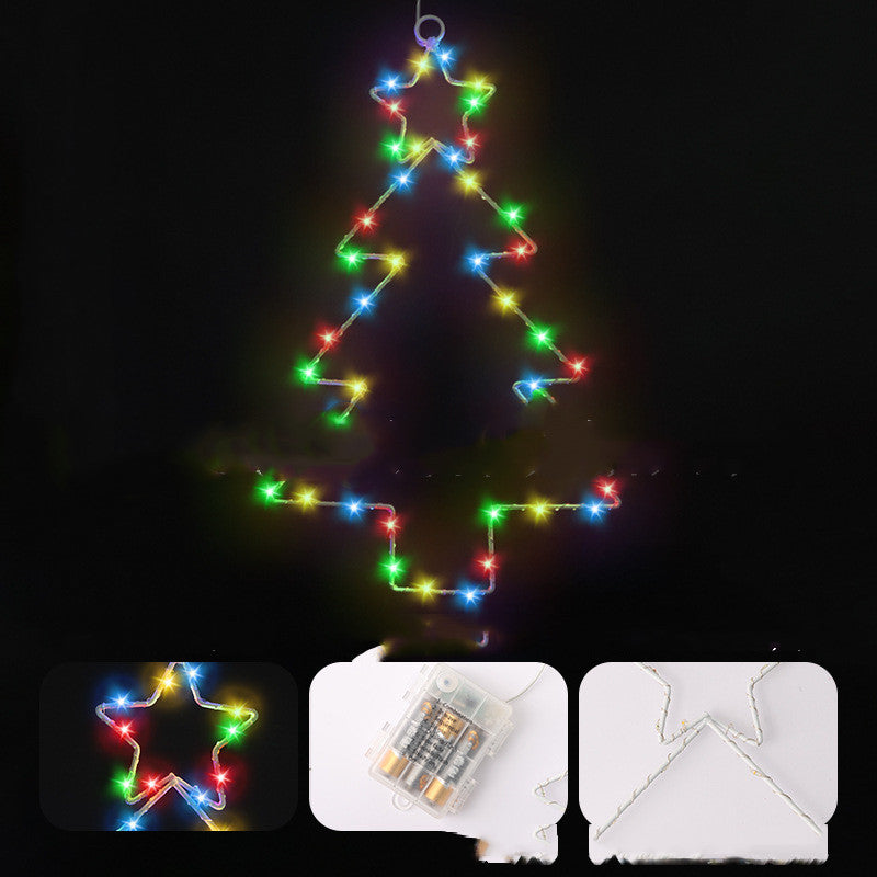 Wrought Iron Christmas Tree Shaped Lantern Festival LED Christmas