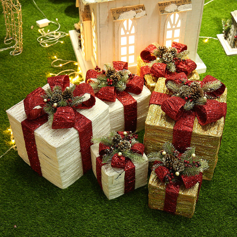 Christmas gift box Christmas tree decorations wrought iron gift