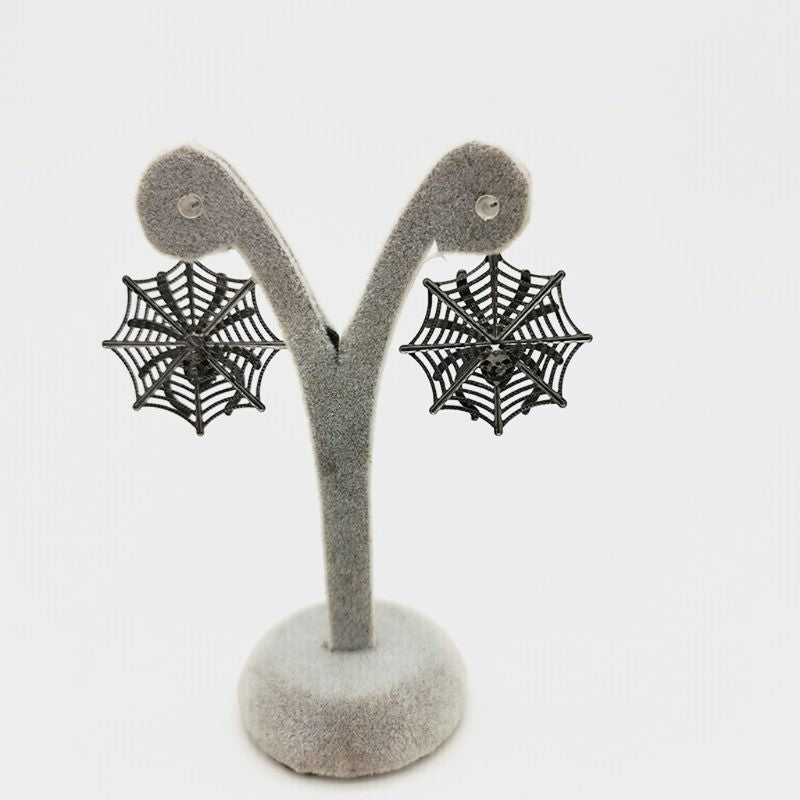 Gothic Punk Black Spider Web Drop Earrings Halloween Party Accessories Jewelry Gifts for Women