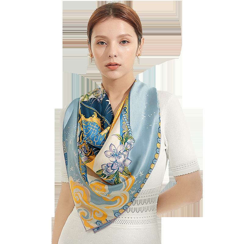 Plain crepe silk gift scarf