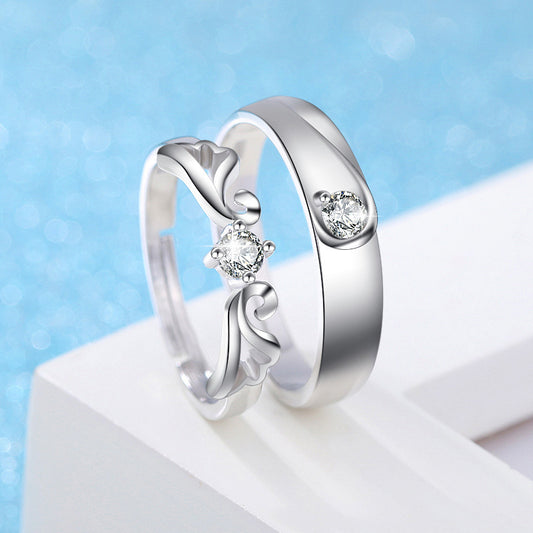 Angel couple wedding ring