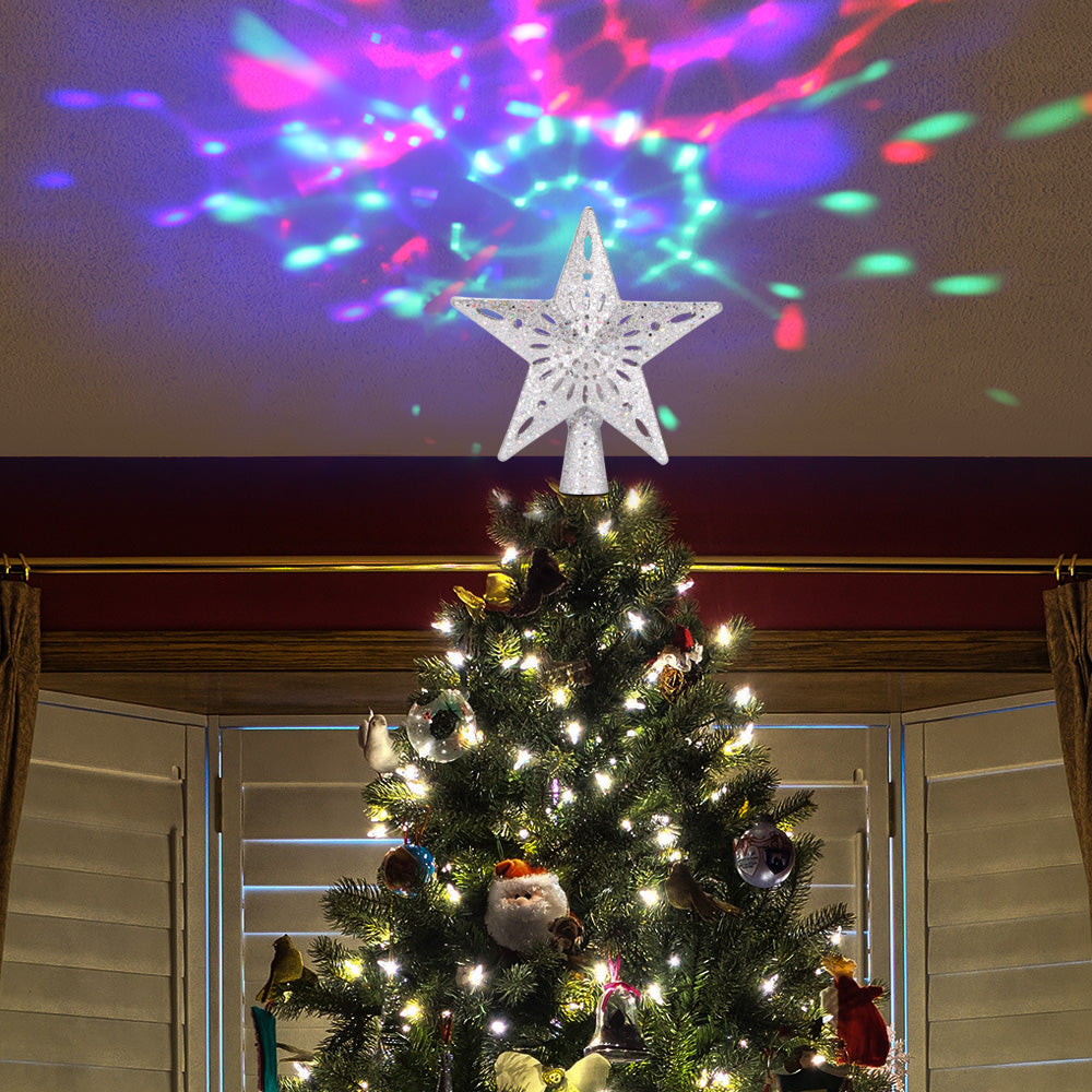 Christmas Tree Top Light Star Snowflake Shape LED Laser Projector