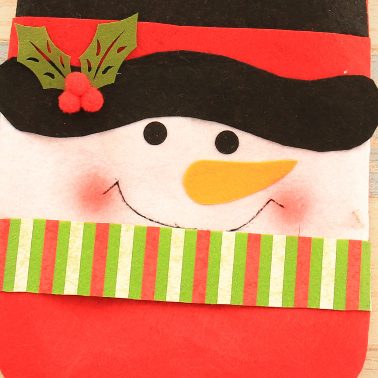 Non-woven old snowman portable candy gift gift bag