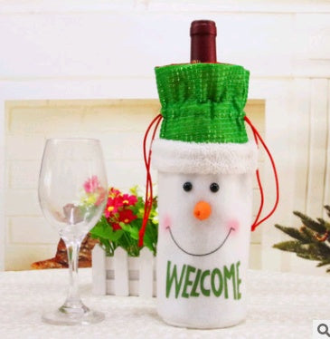 Christmas decoration wine bottle set champagne red wine