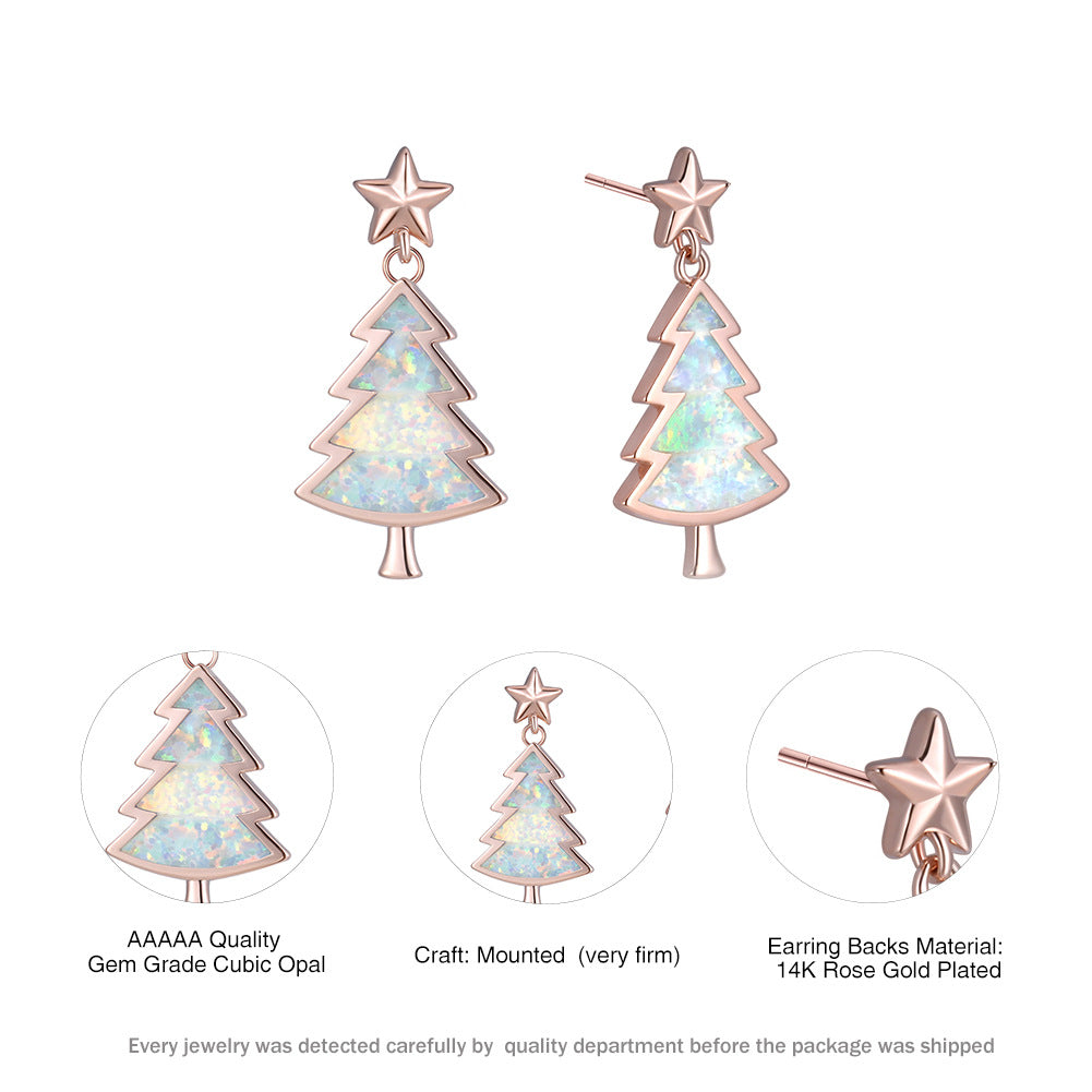 Christmas tree pentagram earrings