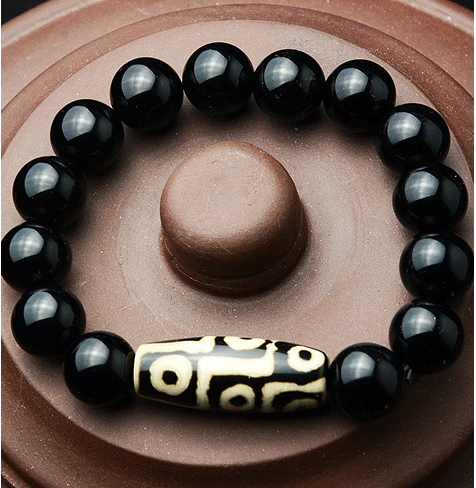 Natural black agate bracelet men and women bracelets beads gift
