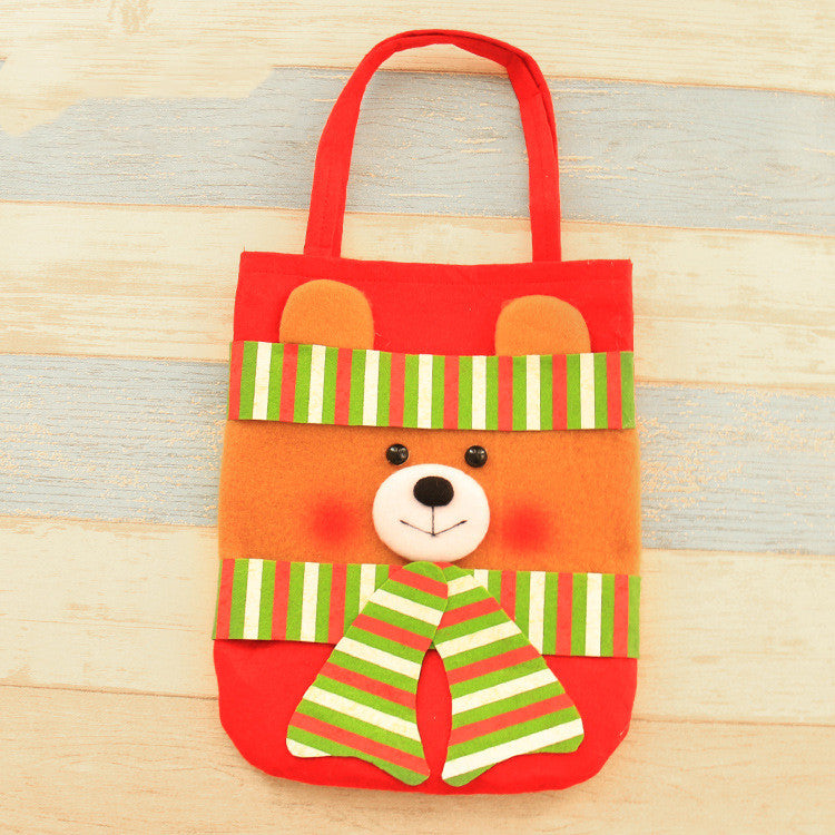 Non-woven old snowman portable candy gift gift bag