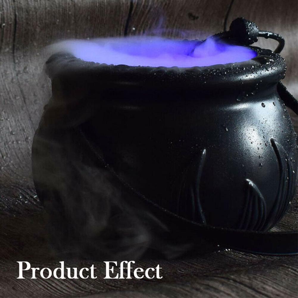 Halloween Witch Pot Smoke Machine LED Humidifier