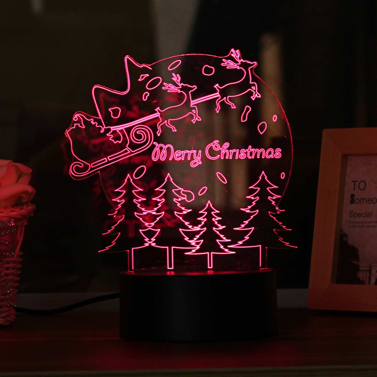 Christmas 3D table lamp colorful touch acrylic atmosphere light