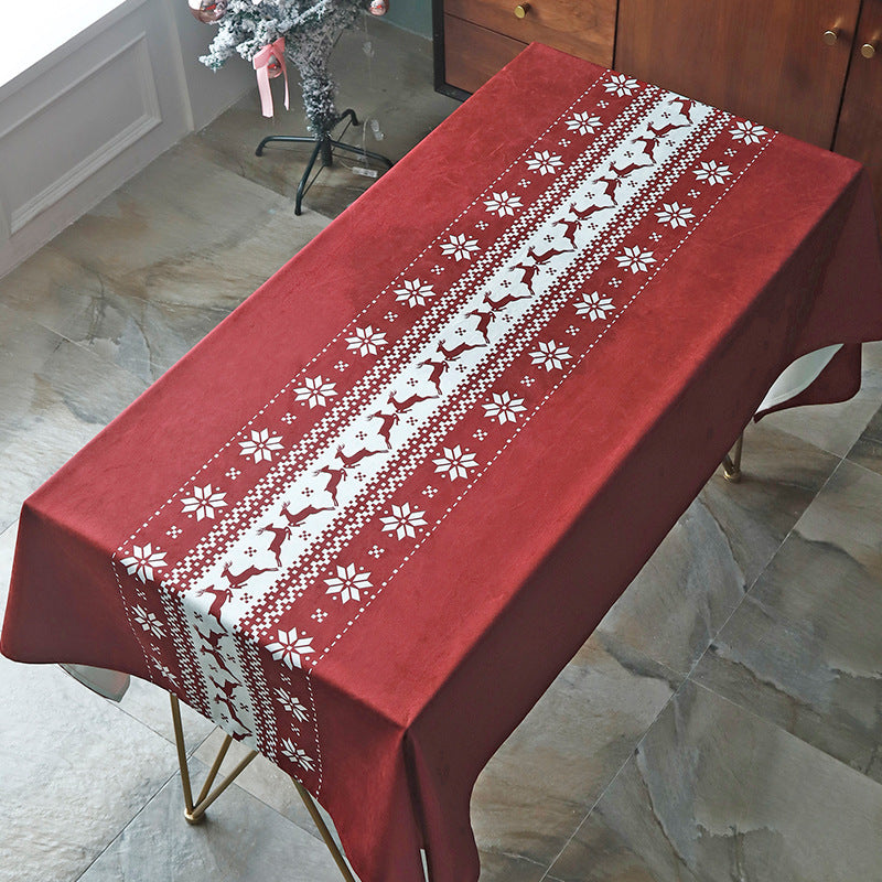 Red table cloth for Christmas and new year