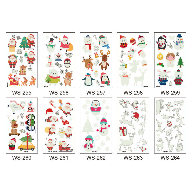 Merry Christmas Santa Claus Luminous Tattoo Sticker