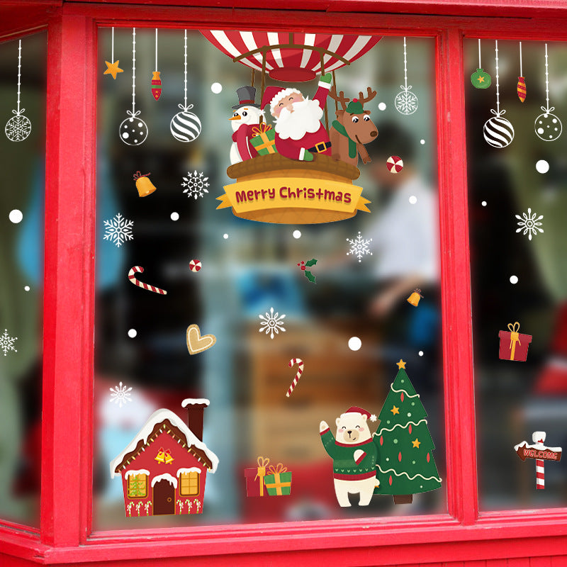 Christmas decorations store window stickers