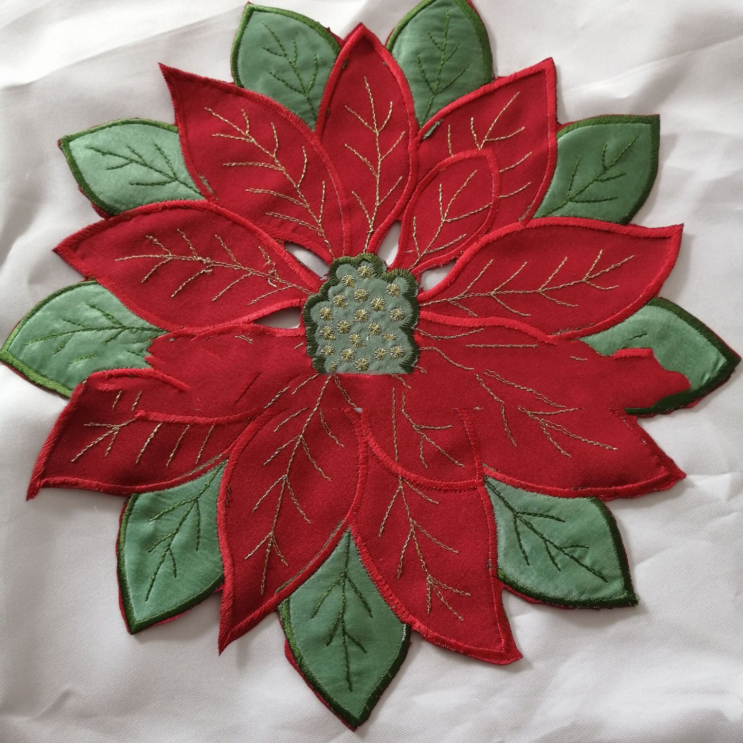 Christmas Embroidered Tablecloth Round Cover Towel