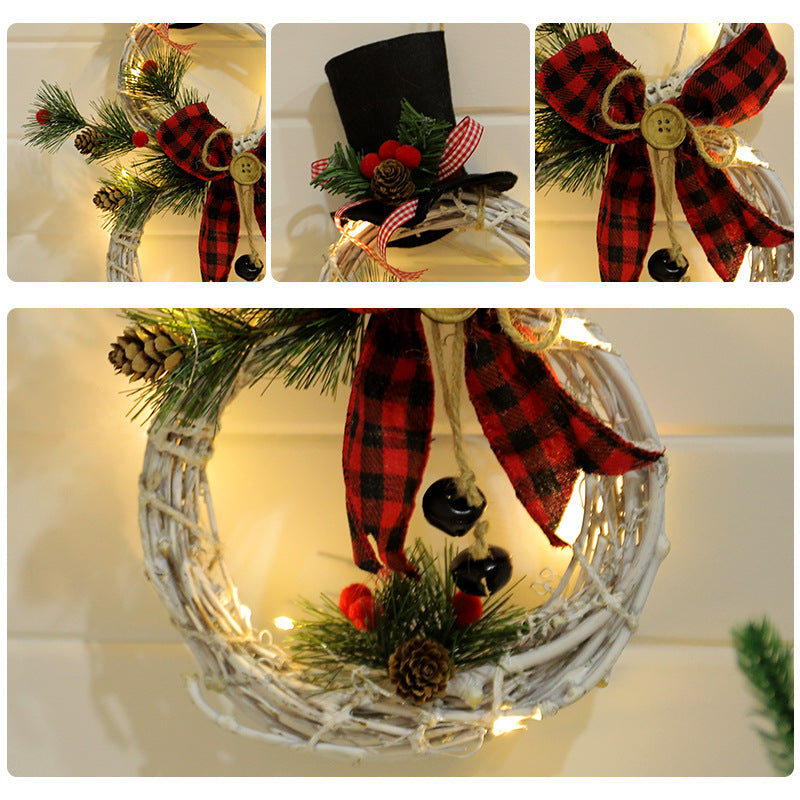Christmas wreath pendant LED lights garland