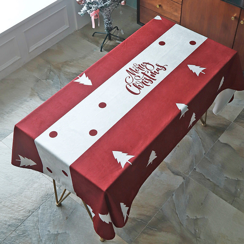 Red table cloth for Christmas and new year