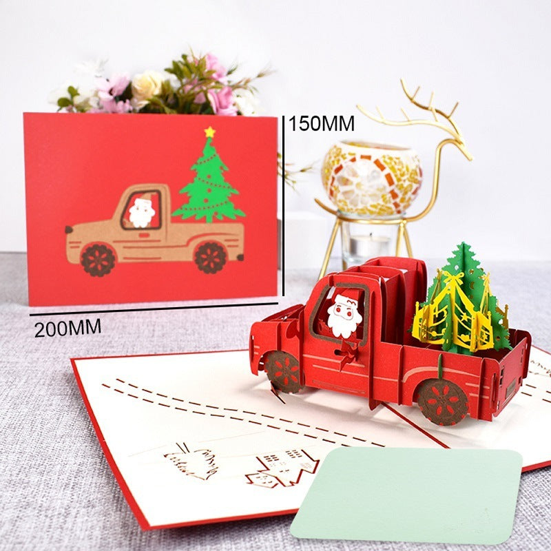 3D Merry Christmas Cards Christmas Tree Winter Gift Pop-Up Cards