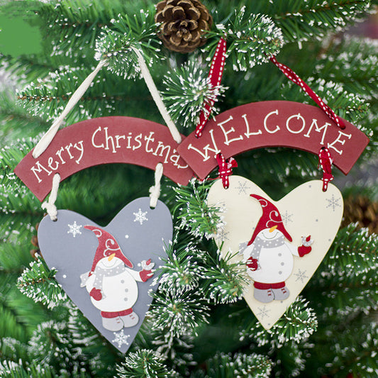 Christmas Wooden Decoration Creative Painted Tag