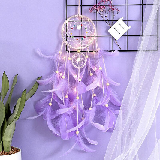 Girly Heart Cute Feather Dream Catcher Gift