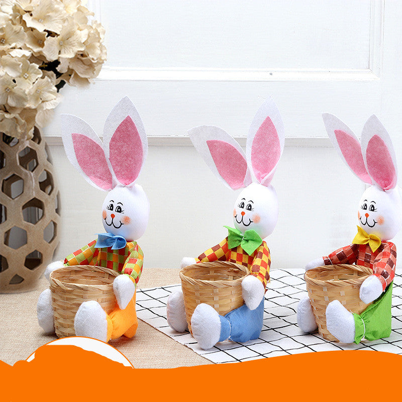 Cute Bunny Basket Easter Eggs Candy Gift Box