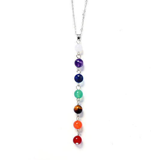 Colorful Natural Stone Pendant Necklace Gift