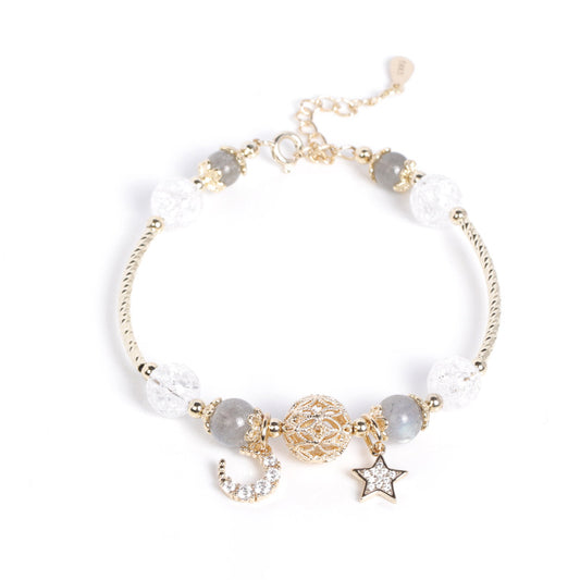 Crystal Bracelet White Popcorn Moonstone Transport Lucky Love Gift Bracelet