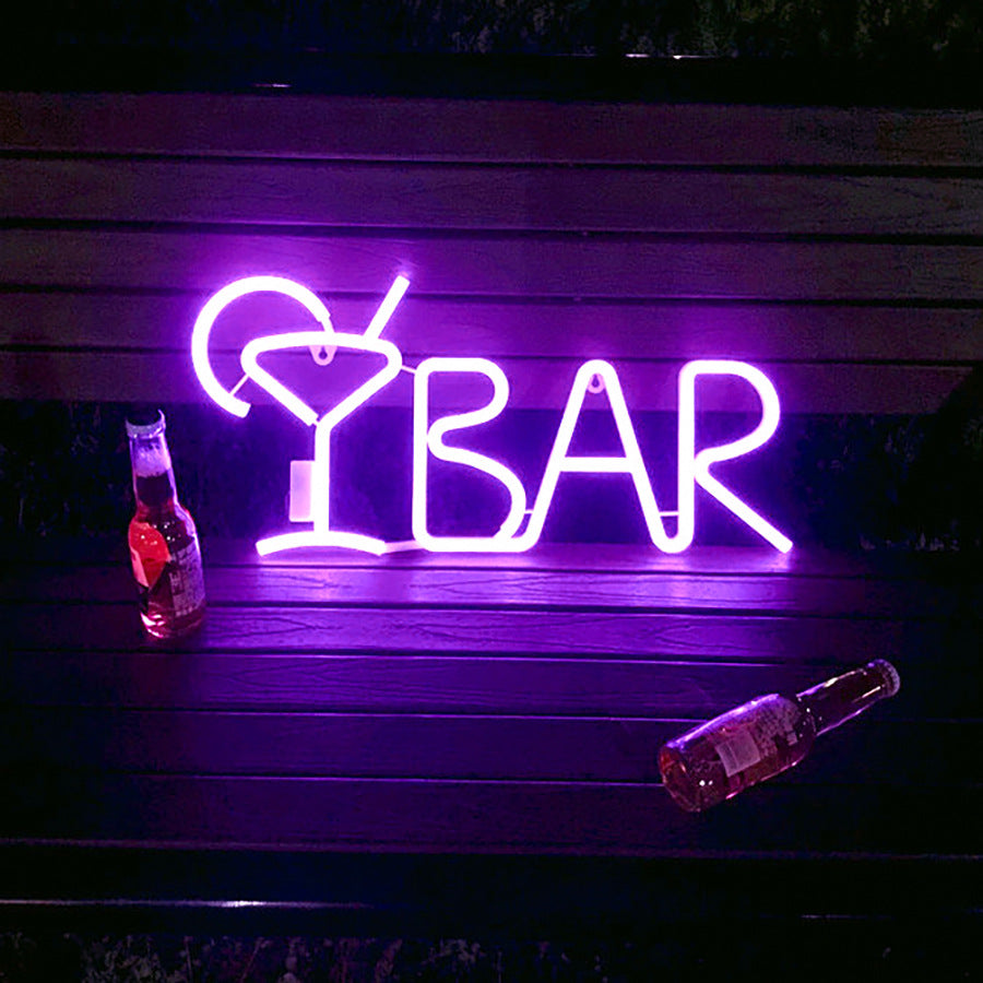 LED Neon Letter Shape BAR Family PARTY Bar Bedroom Room Decoration Light