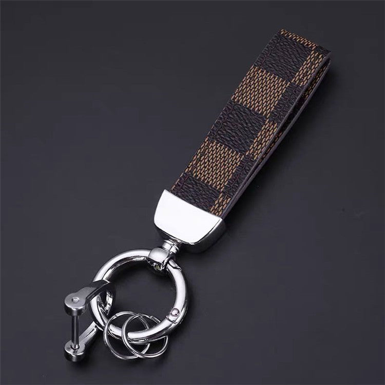 Luxury Genuine Leather Lanyard Keychain Men Women Gift