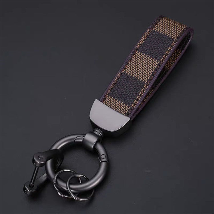 Luxury Genuine Leather Lanyard Keychain Men Women Gift