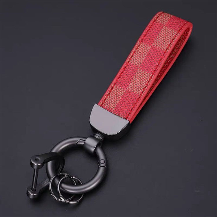 Luxury Genuine Leather Lanyard Keychain Men Women Gift